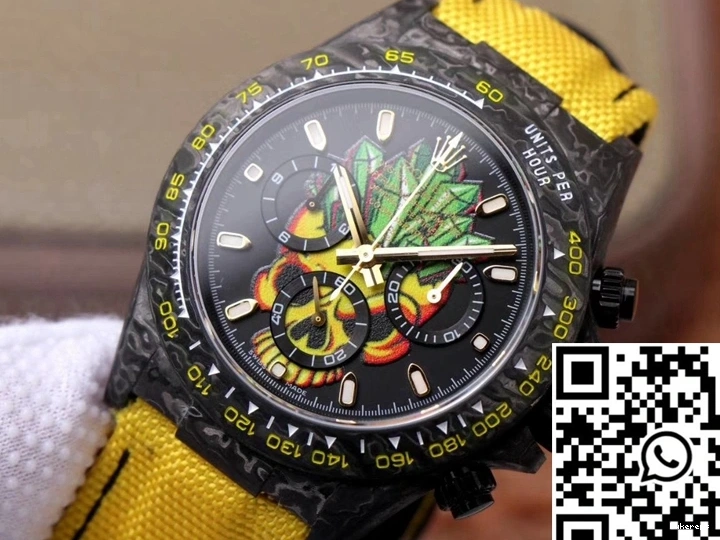 Fiber Carbon Rolex Chronograph Dial Daytona Edition Skull Cosmos Color 0402